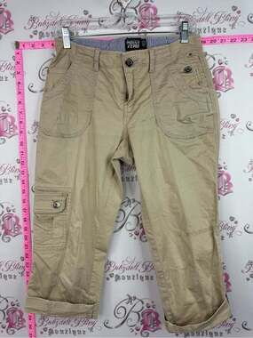 Point Zero capri pants y2k pockets Tan Women's Cargo Capris